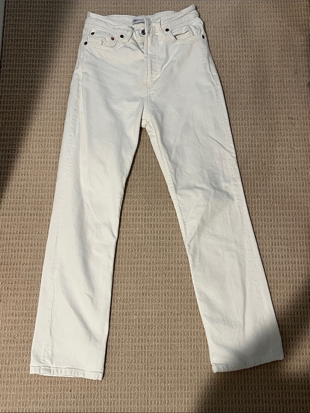 Straight White Zara Jeans